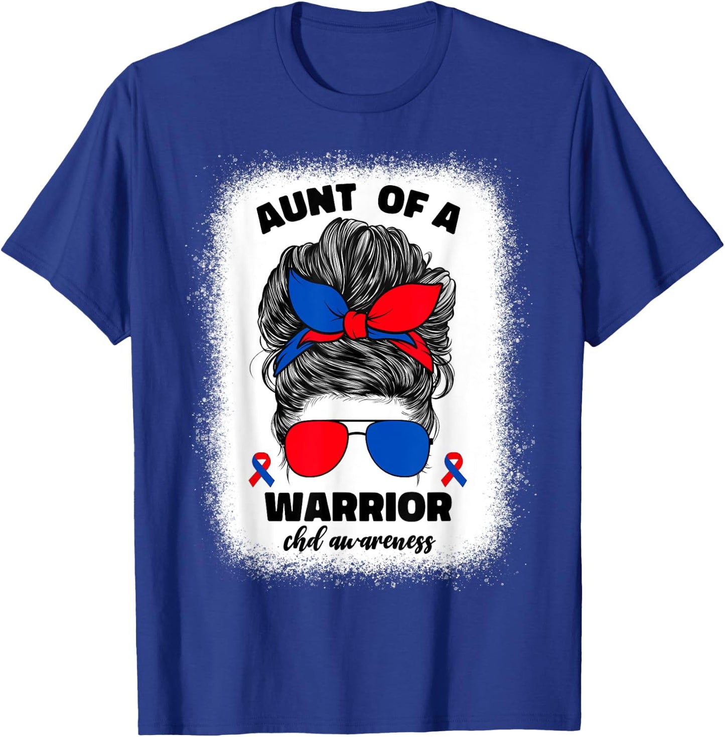 Aunt of a Warrior CHD Congenital Heart Defect Awareness Aunt T-Shirt - T-Shirt | Royal