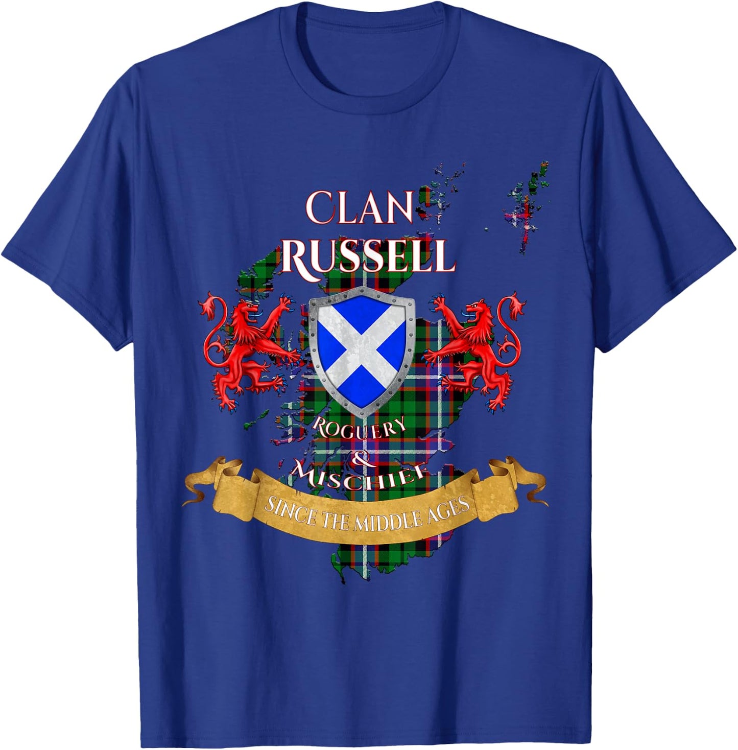 Russell Scottish Family Clan Middle Ages Mischief T-Shirt - T-Shirt | Royal
