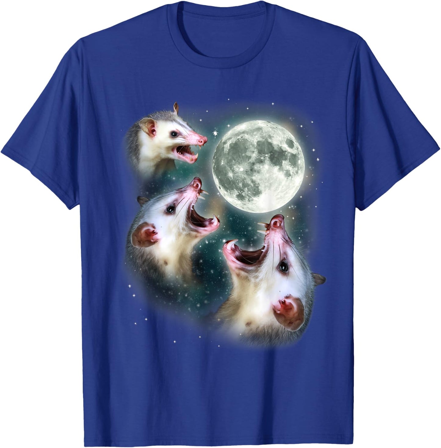 Possum Moon Shirt | 3 Opossums Weird Dead Moon Cursed Meme T-Shirt - T-Shirt | Royal