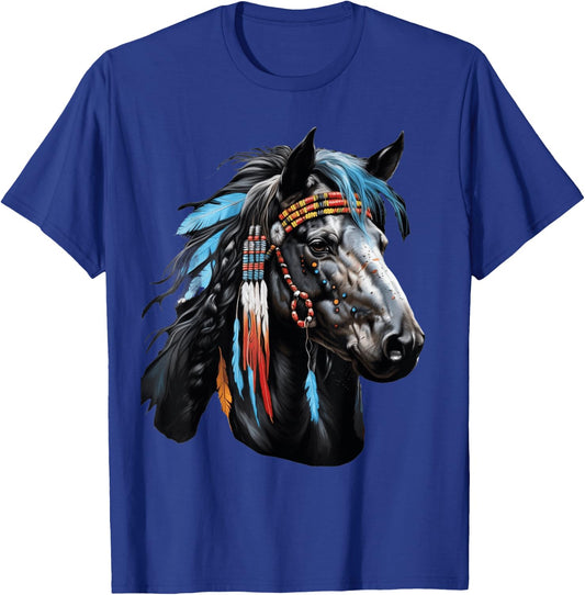 Power Native American Horse - for spirit and body T-Shirt - T-Shirt | Royal