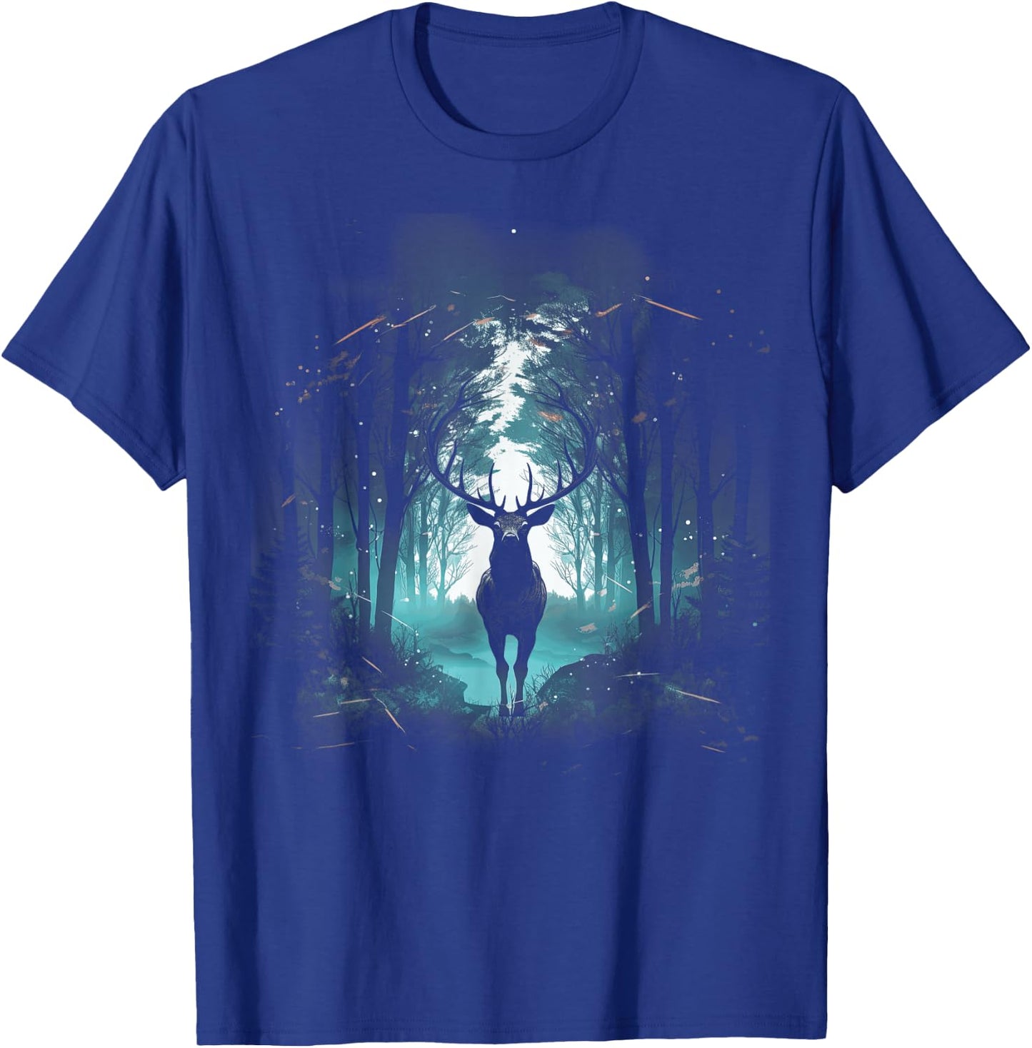Forest Deer Wildlife Animal Illustration T-Shirt - T-Shirt | Royal