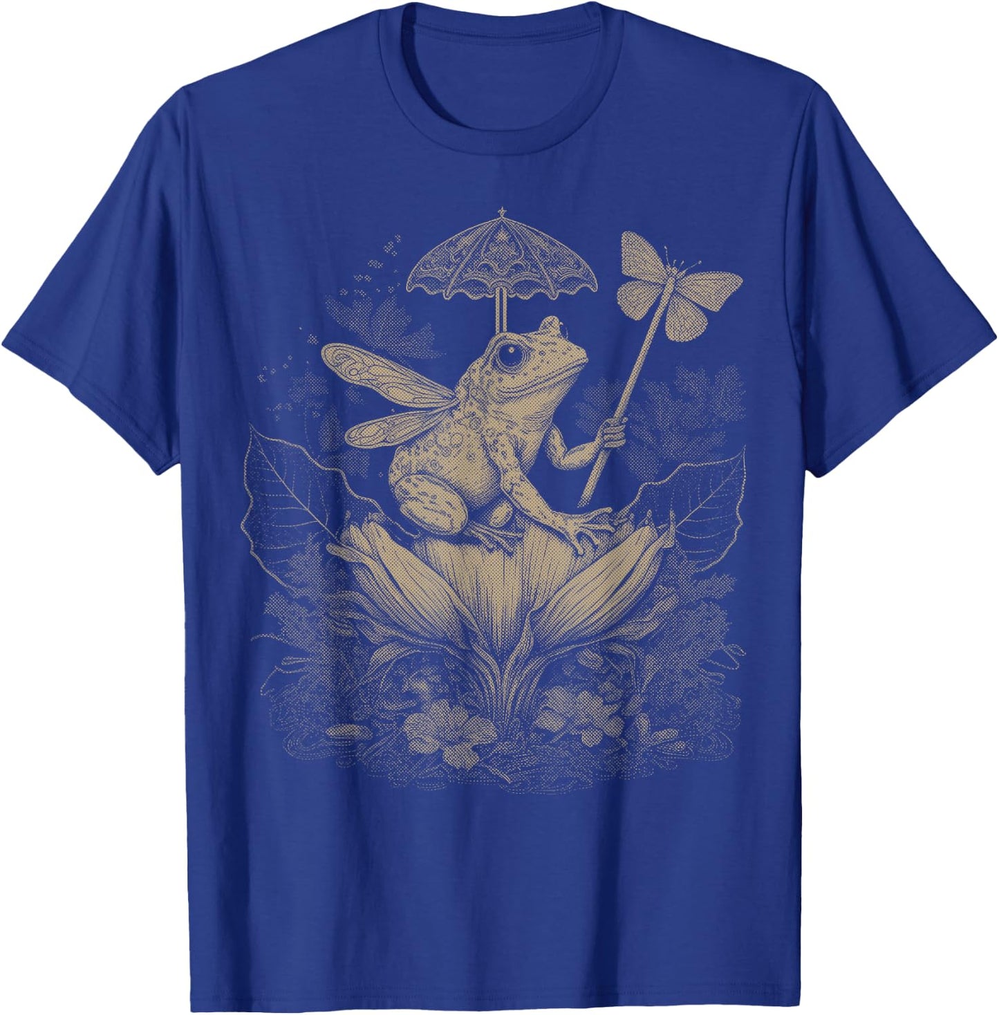 Cute Fairycore Floral Frog Aesthetic Girls Women Graphic T-Shirt - T-Shirt | Royal