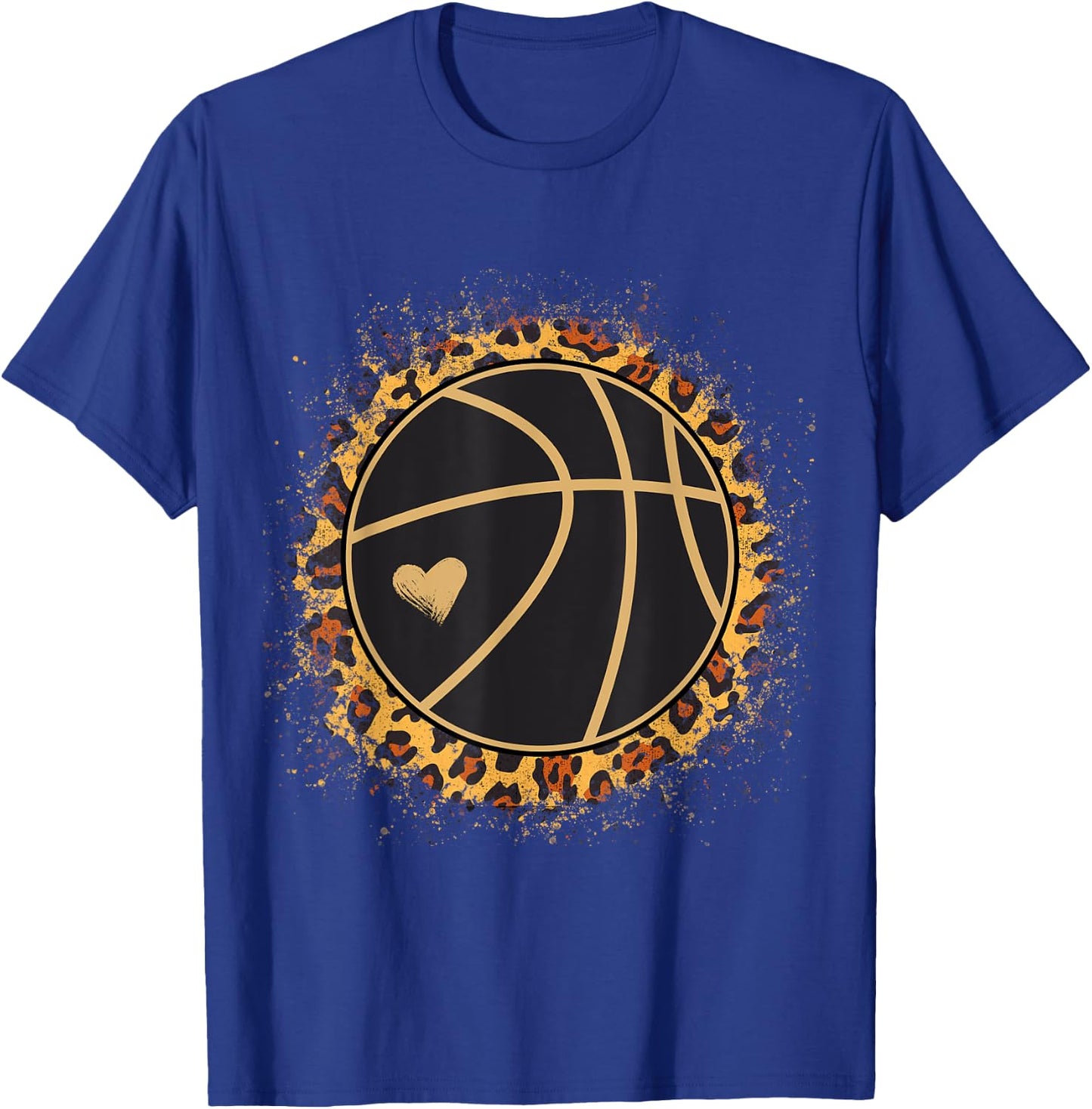 Cute Basketball Leopard Print, Female Basketball Player T-Shirt - T-Shirt | Royal