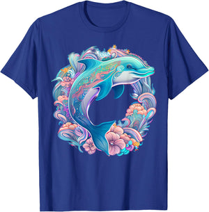 Easter Festive Illustration with Charming Dolphin Artwork T-Shirt - T-Shirt | Royal