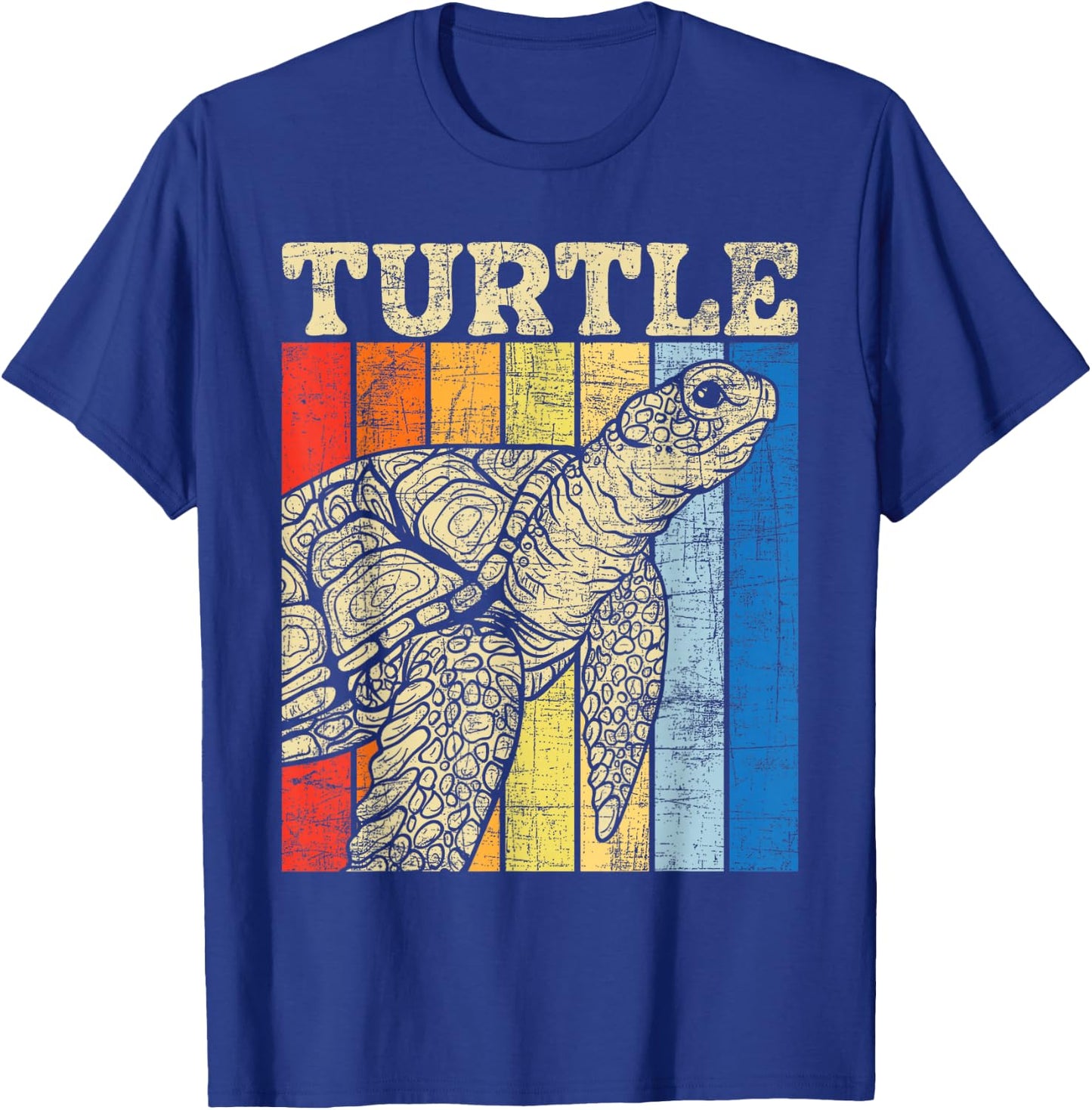 Turtle - Retro Vintage Ocean Sea Animal Wildlife Zookeeper T-Shirt - T-Shirt | Royal