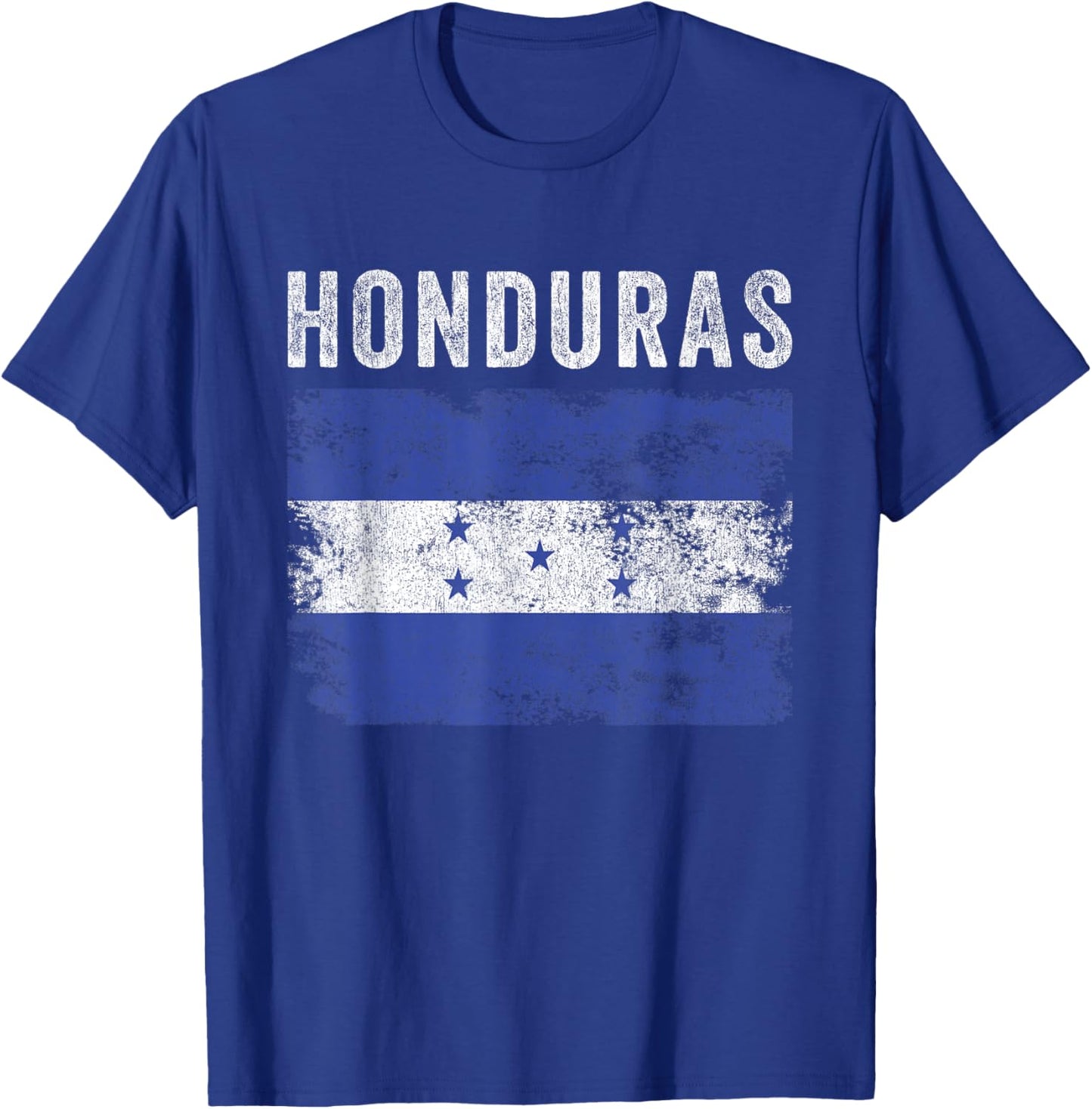 Honduras Flag Distressed - Men Women Kids - Honduran Flag T-Shirt - T-Shirt | Royal