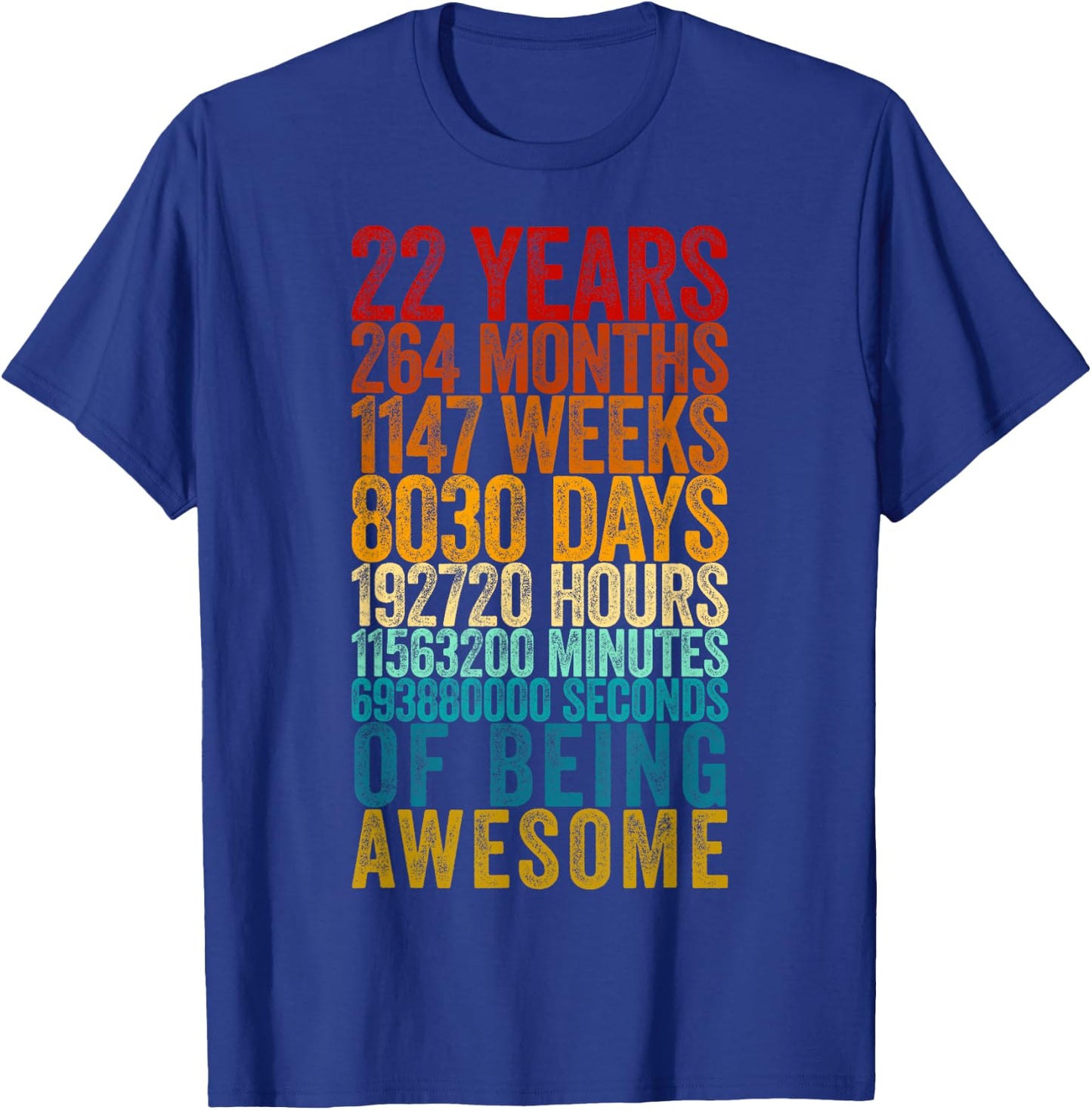 Funny 22nd Birthday Shirt Old Meter Funny 22 Year Old Gifts T-Shirt - T-Shirt | Royal