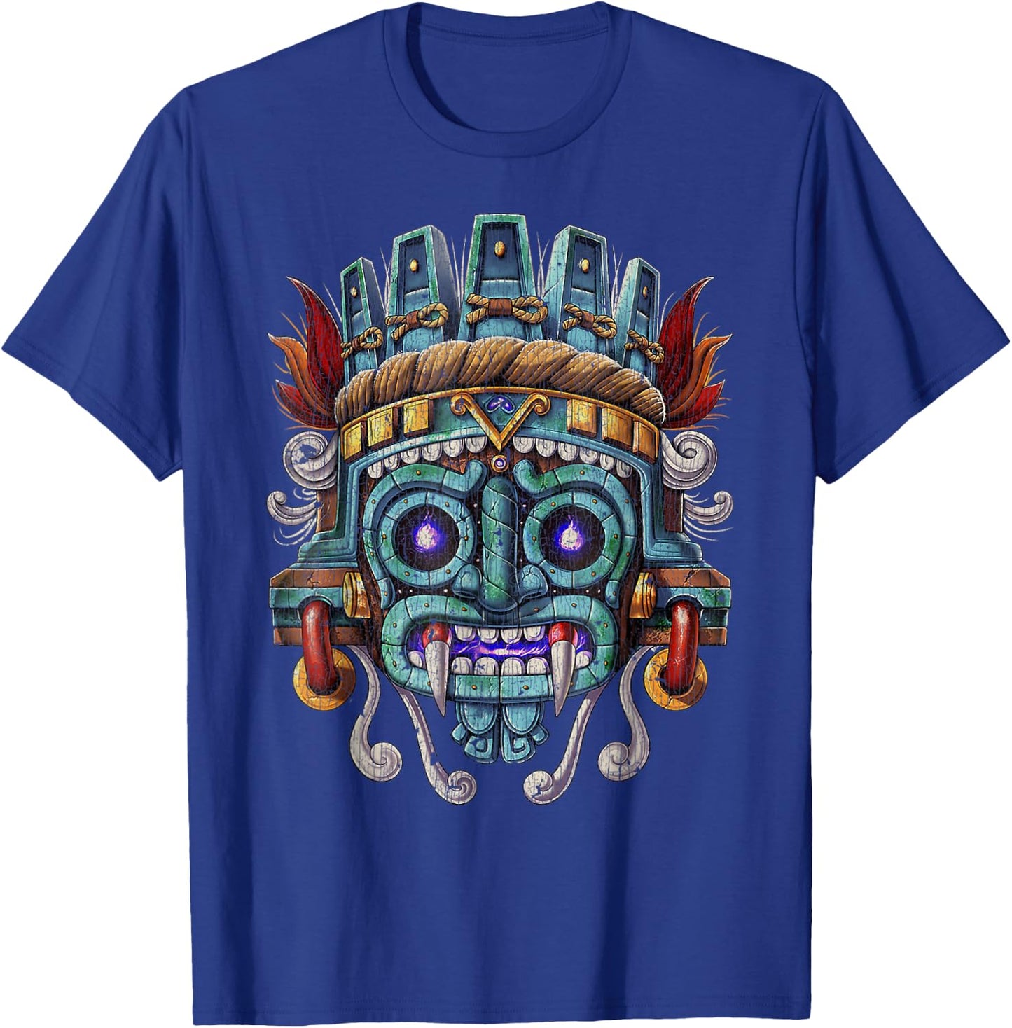 Vintage Aztec God Tlaloc Mayan Mythology Deity Mexican copy T-Shirt - T-Shirt | Royal
