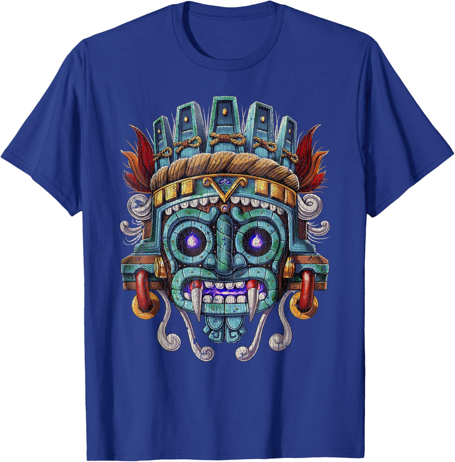 Vintage Aztec God Tlaloc Mayan Mythology Deity Mexican copy T-Shirt - T-Shirt | Royal