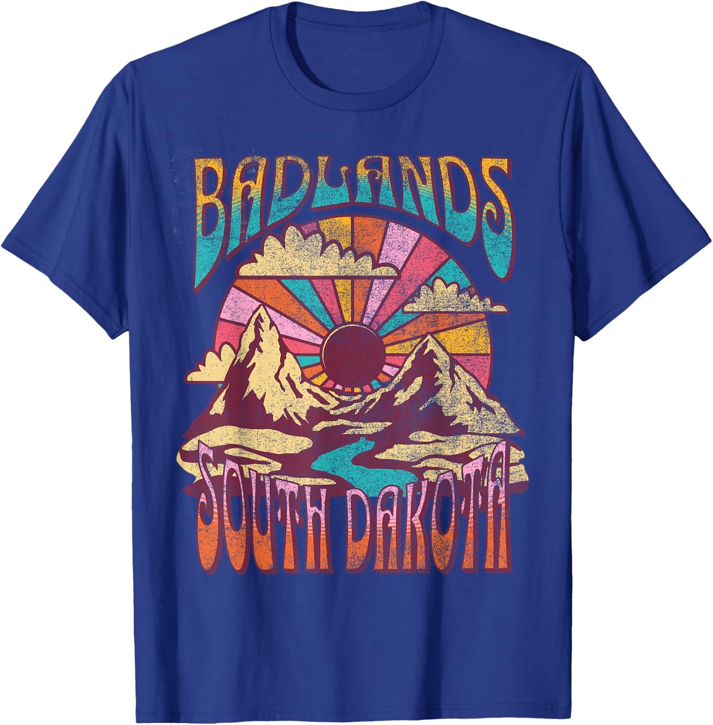 Badlands South Dakota Nature Hiking Mountains Outdoors T-Shirt - T-Shirt | Royal