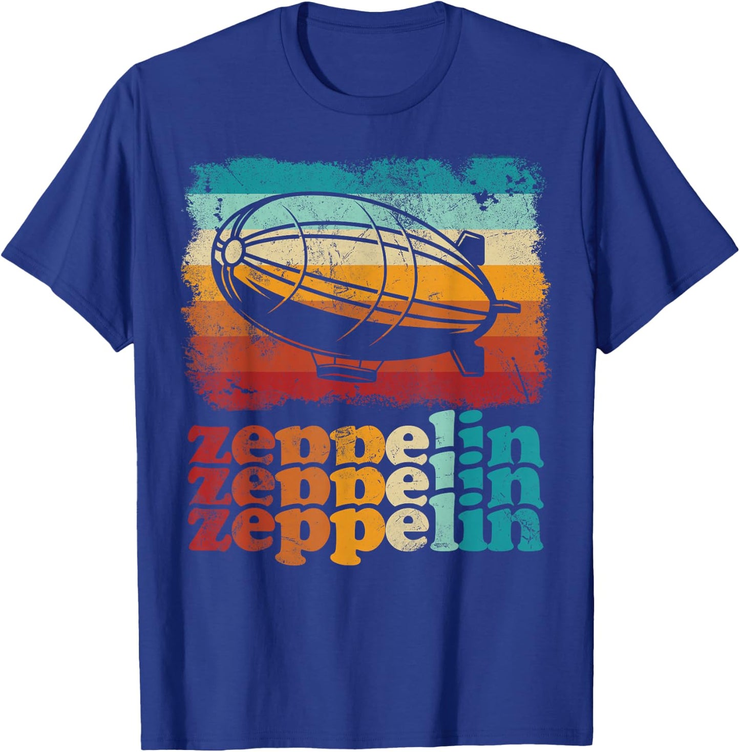 Dirigible Airship Retro Zeppelin 70s 80s Zepelin Zepplin T-Shirt - T-Shirt | Royal