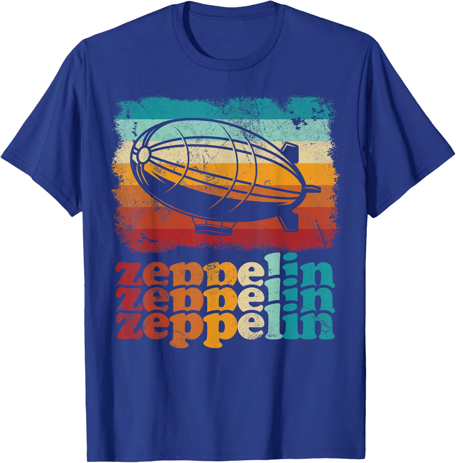 Dirigible Airship Retro Zeppelin 70s 80s Zepelin Zepplin T-Shirt - T-Shirt | Royal