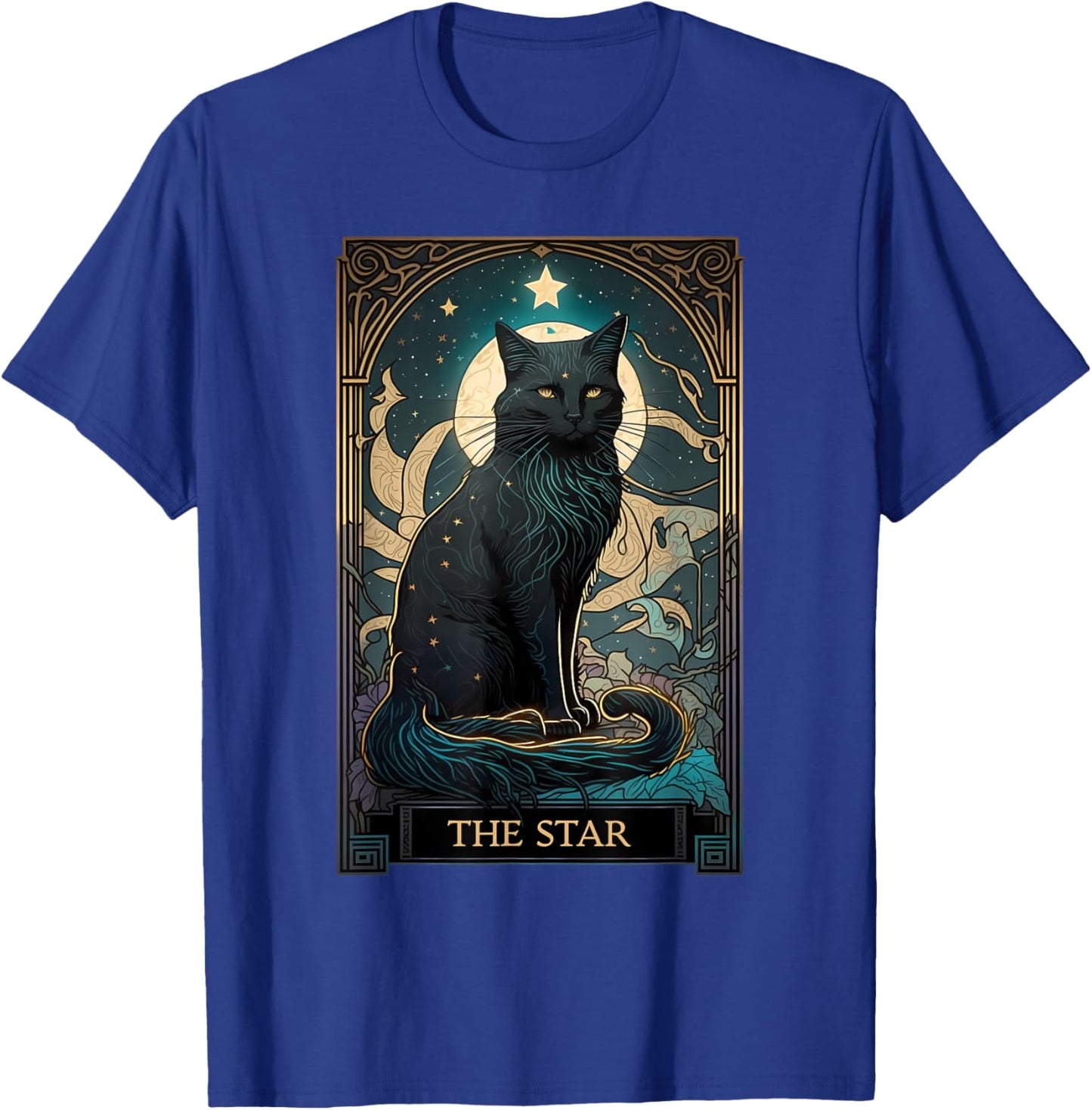 Cat Tarot Card Star Tarot Card Cat Mom of Cats Cat Lover T-Shirt - T-Shirt | Royal