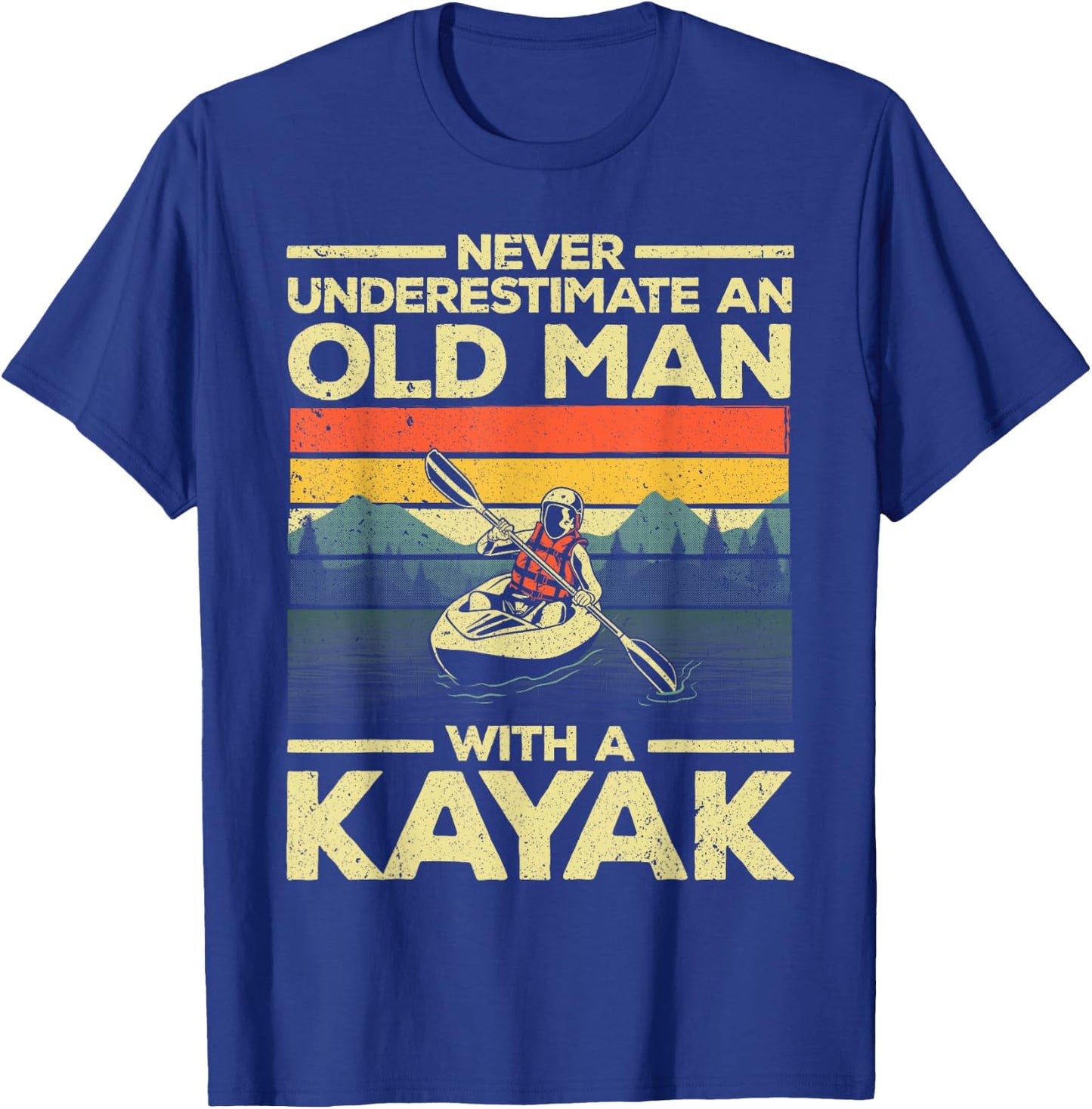 Funny Kayaking Design Grandpa Kayaker Kayak Lovers T-Shirt - T-Shirt | Royal
