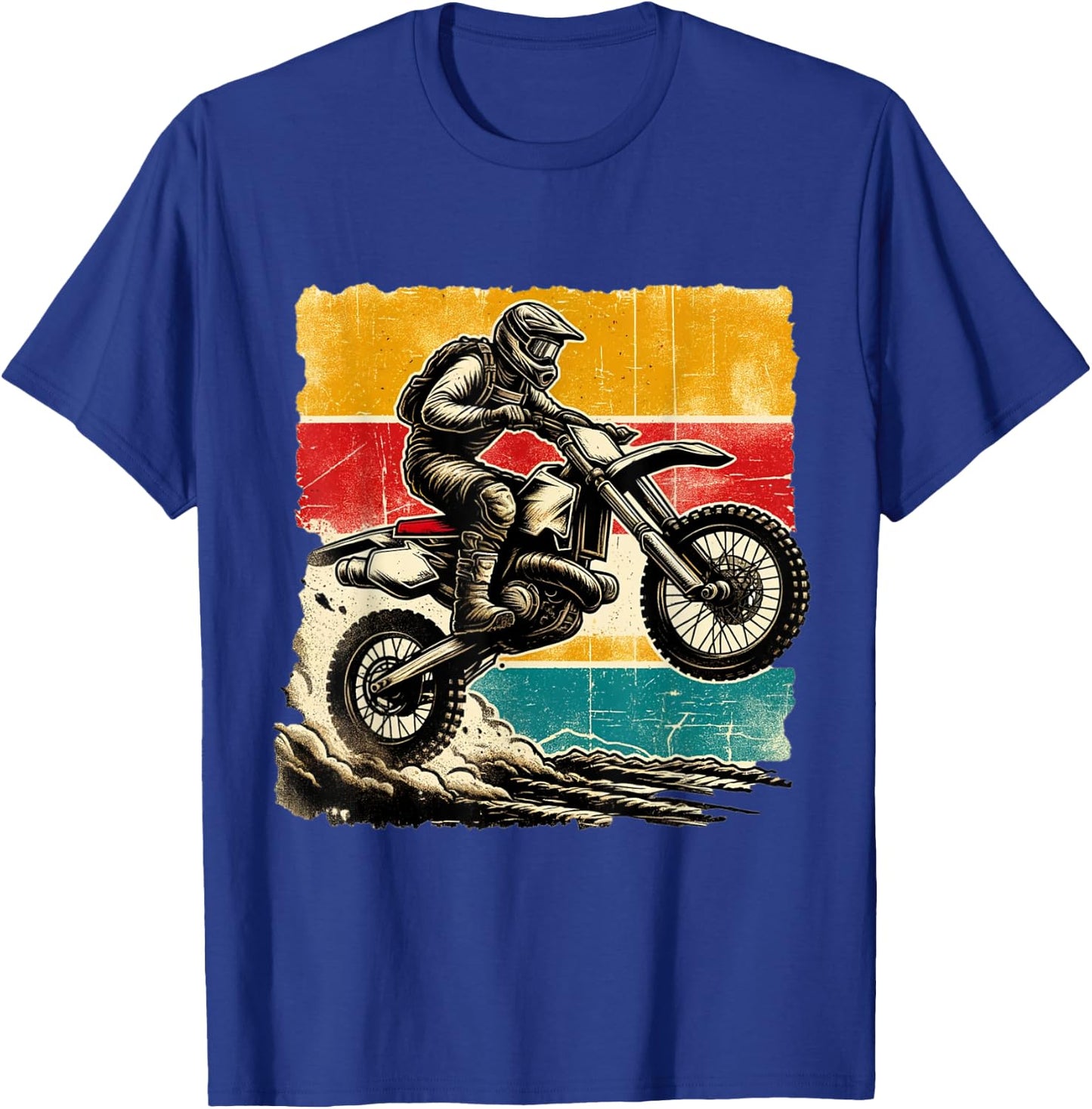 Vintage Motocross Stunt Dirt Bike Racing MX Enduro Off-Road T-Shirt - T-Shirt | Royal