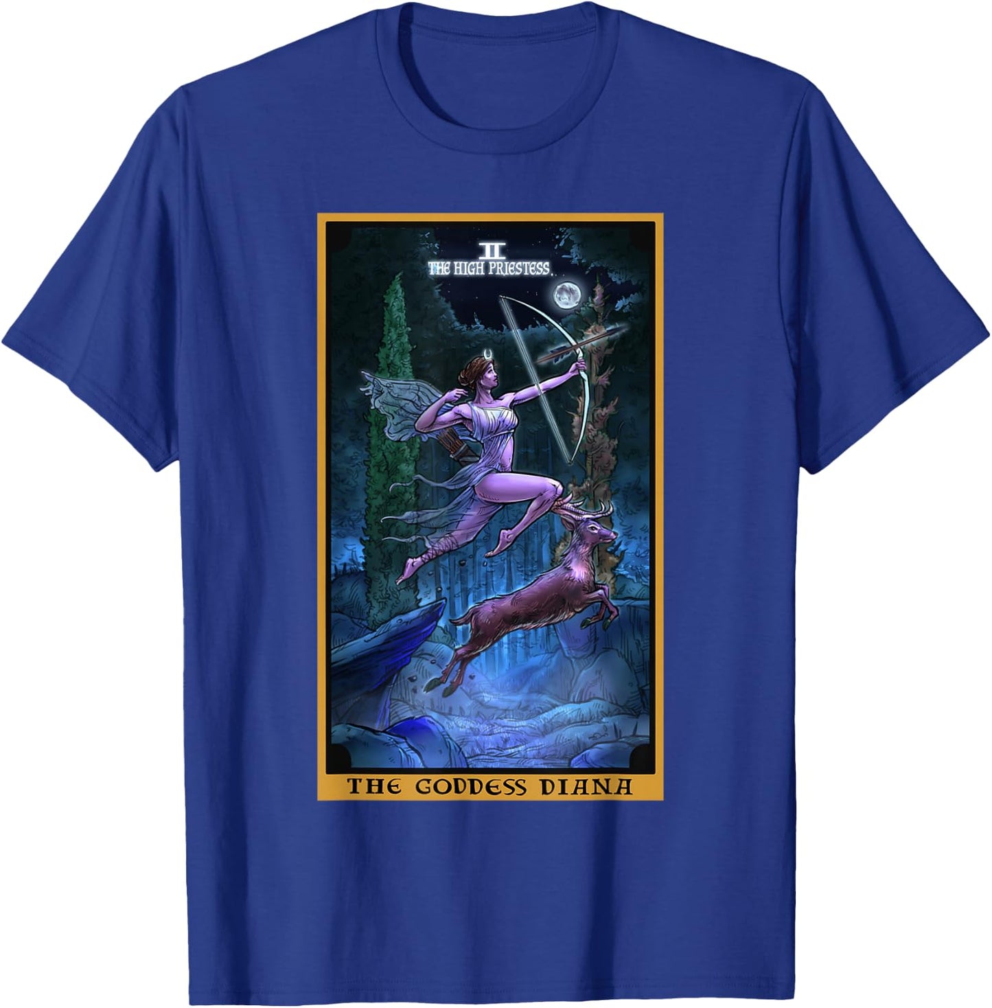 The Goddess Diana High Priestess Tarot Card Pagan Witchcraft T-Shirt - T-Shirt | Royal
