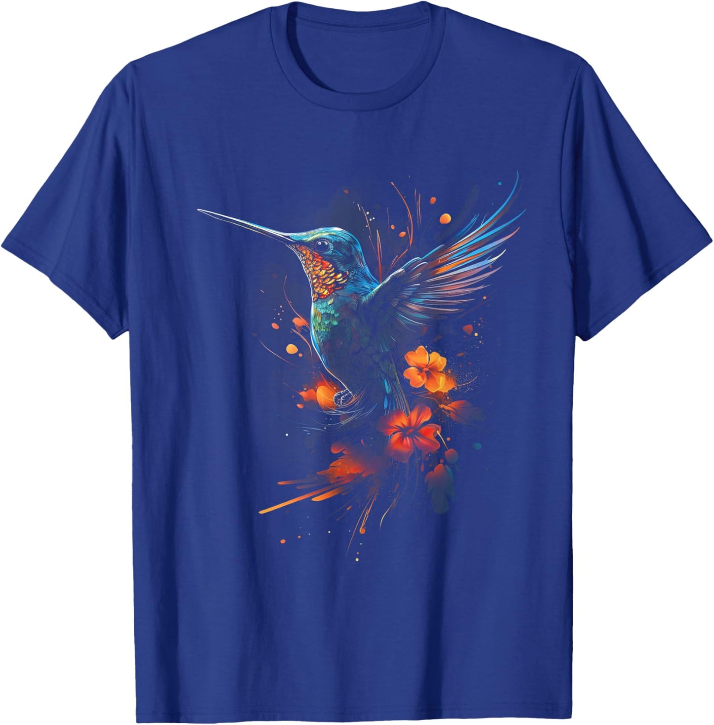 Hummingbird Flower Bird lover Animal T-Shirt - T-Shirt | Royal