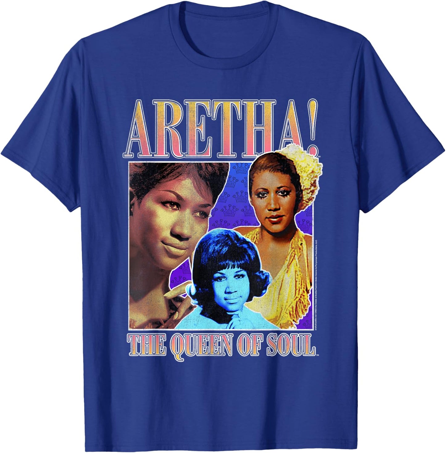 Aretha Franklin Triple Queen of Soul T-Shirt - T-Shirt | Royal