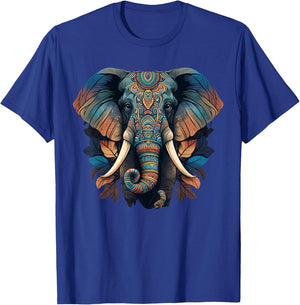 Geometry Elephant Mandala Art T-Shirt - T-Shirt | Royal