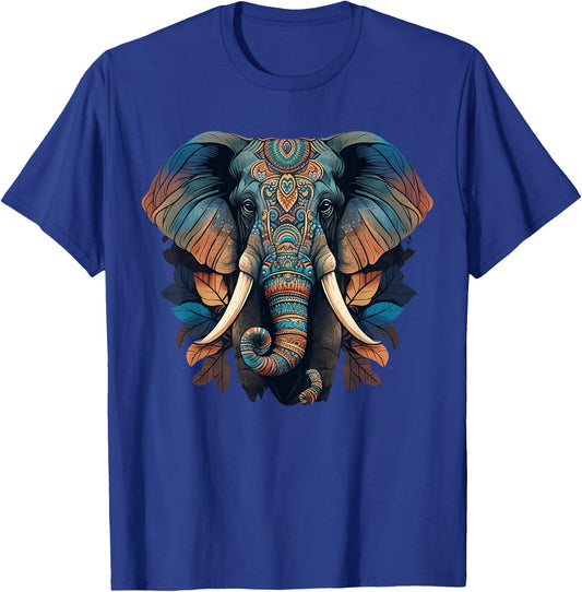 Geometry Elephant Mandala Art T-Shirt - T-Shirt | Royal