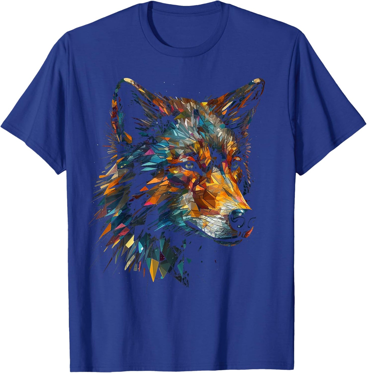 Wolf Polygon Artwork | Animal Motif Wolf T-Shirt - T-Shirt | Royal