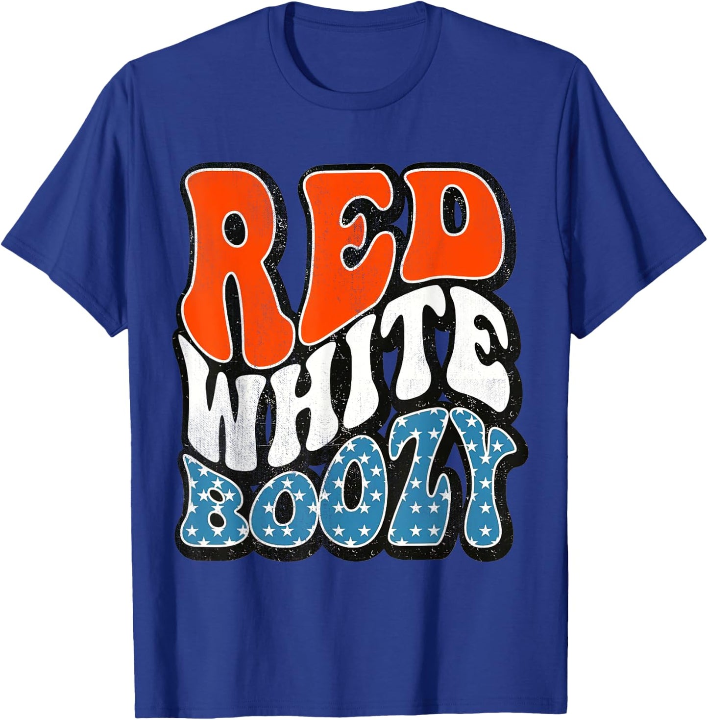 Red White & Boozy Retro, 4th Of July, Patriotic Men T-Shirt - T-Shirt | Royal