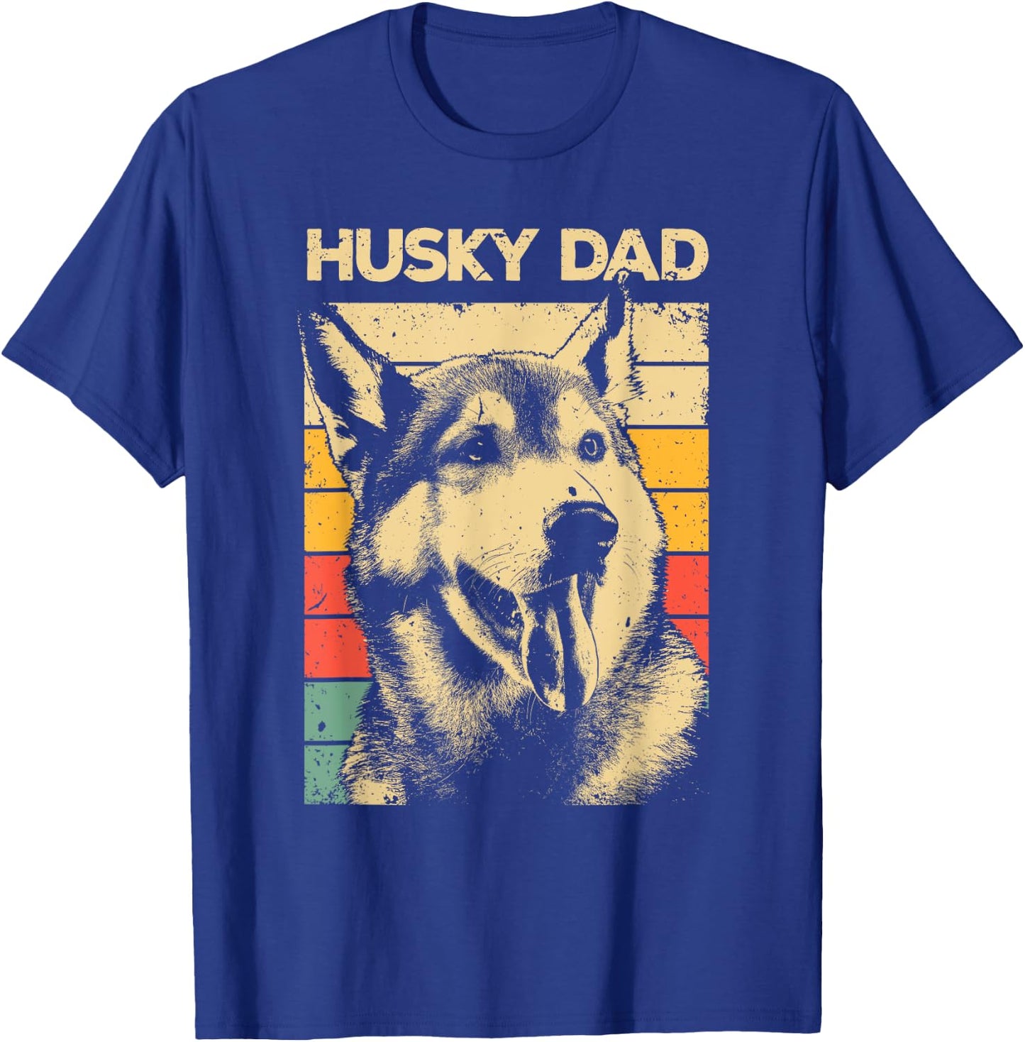 Best Husky Design For Dad Men Siberian Husky Pet Dog Lovers T-Shirt - T-Shirt | Royal