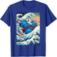 Funny Kanagawa Great Wave with Sumo Wrestler Surfing T-Shirt - T-Shirt | Royal