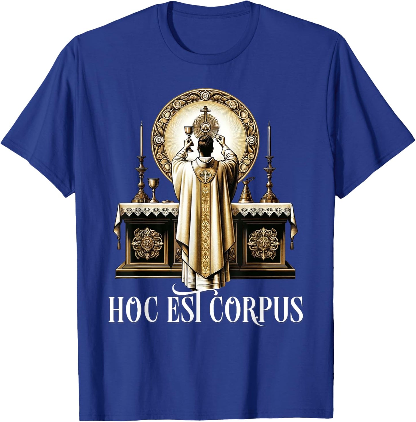 Eucharistic Consecration Traditional Latin Mass Catholic T-Shirt - T-Shirt | Royal