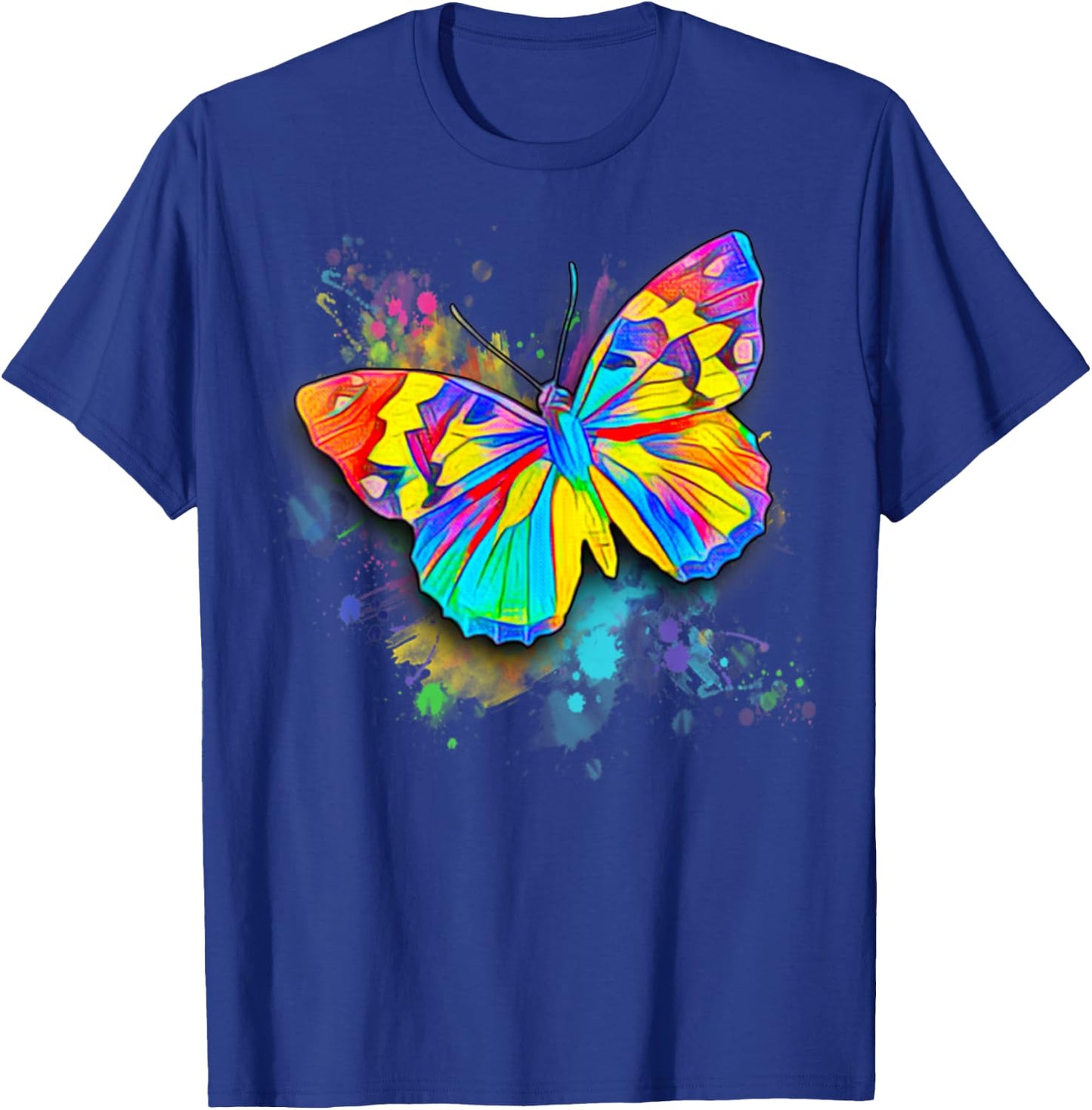 Colorful & Pretty Retro Butterfly Gear , Men & Kids T-Shirt - T-Shirt | Royal