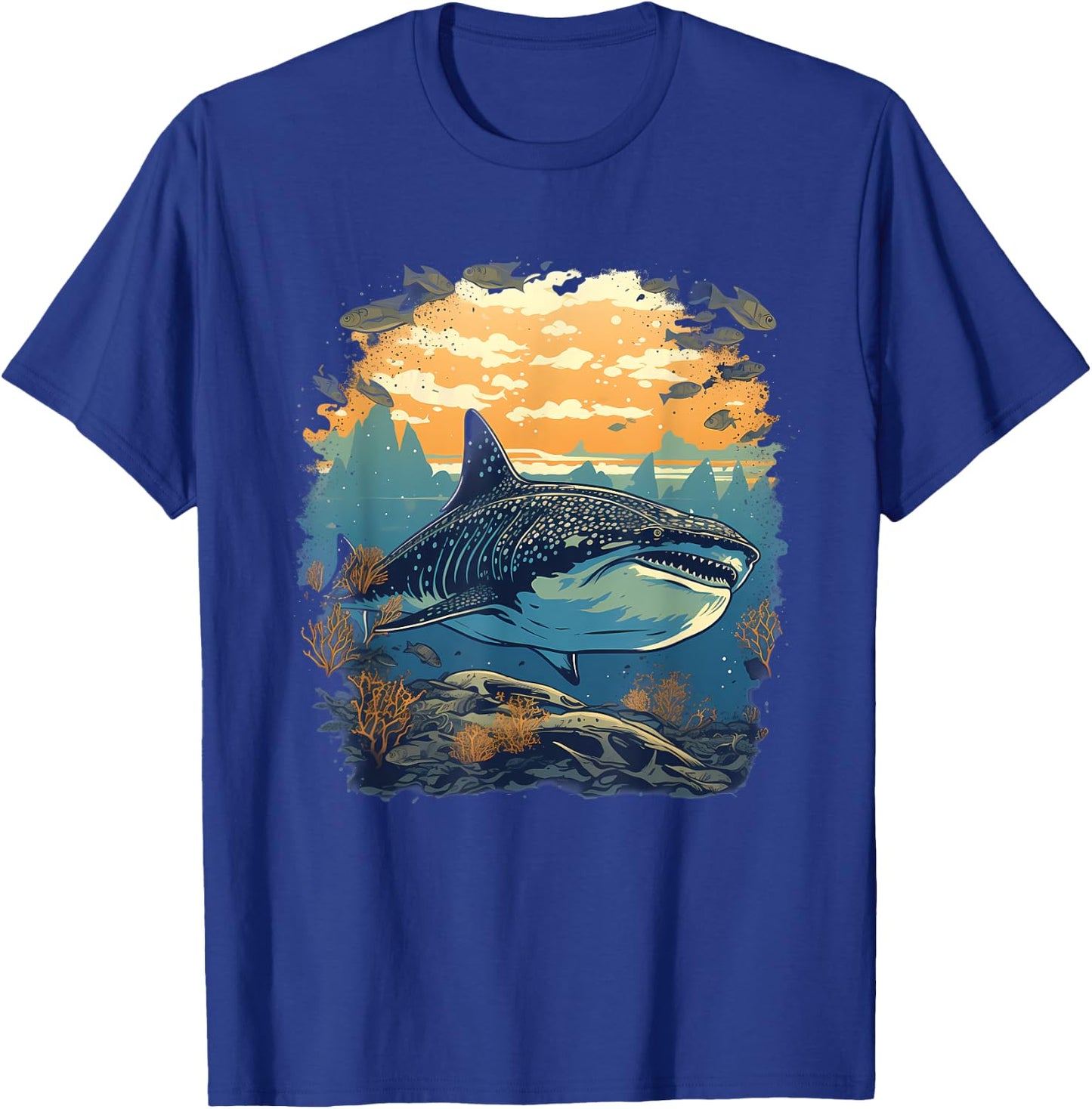 Retro Style Whale Shark T-Shirt - T-Shirt | Royal
