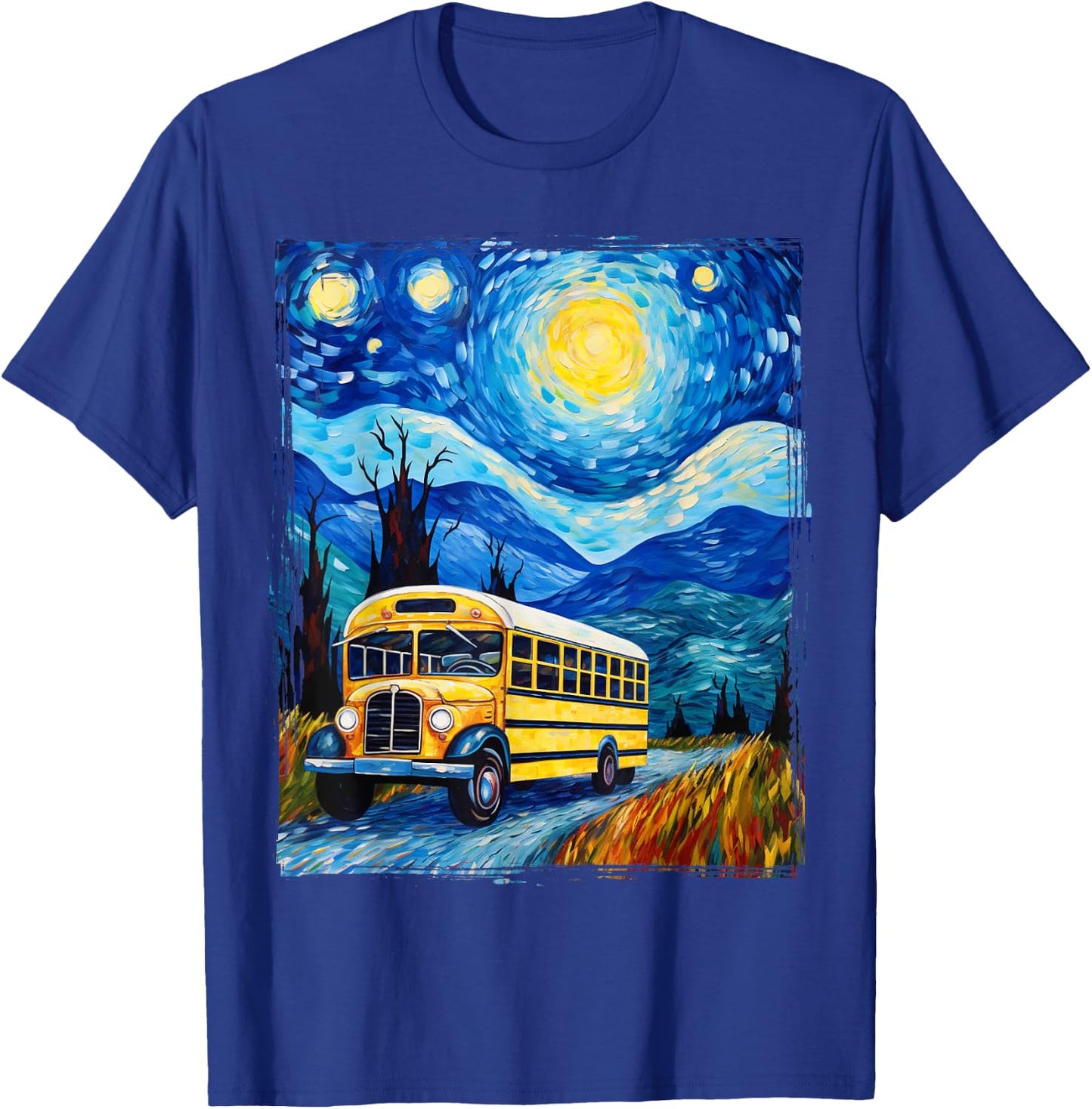 School Bus Driver Art T-Shirt - T-Shirt | Royal