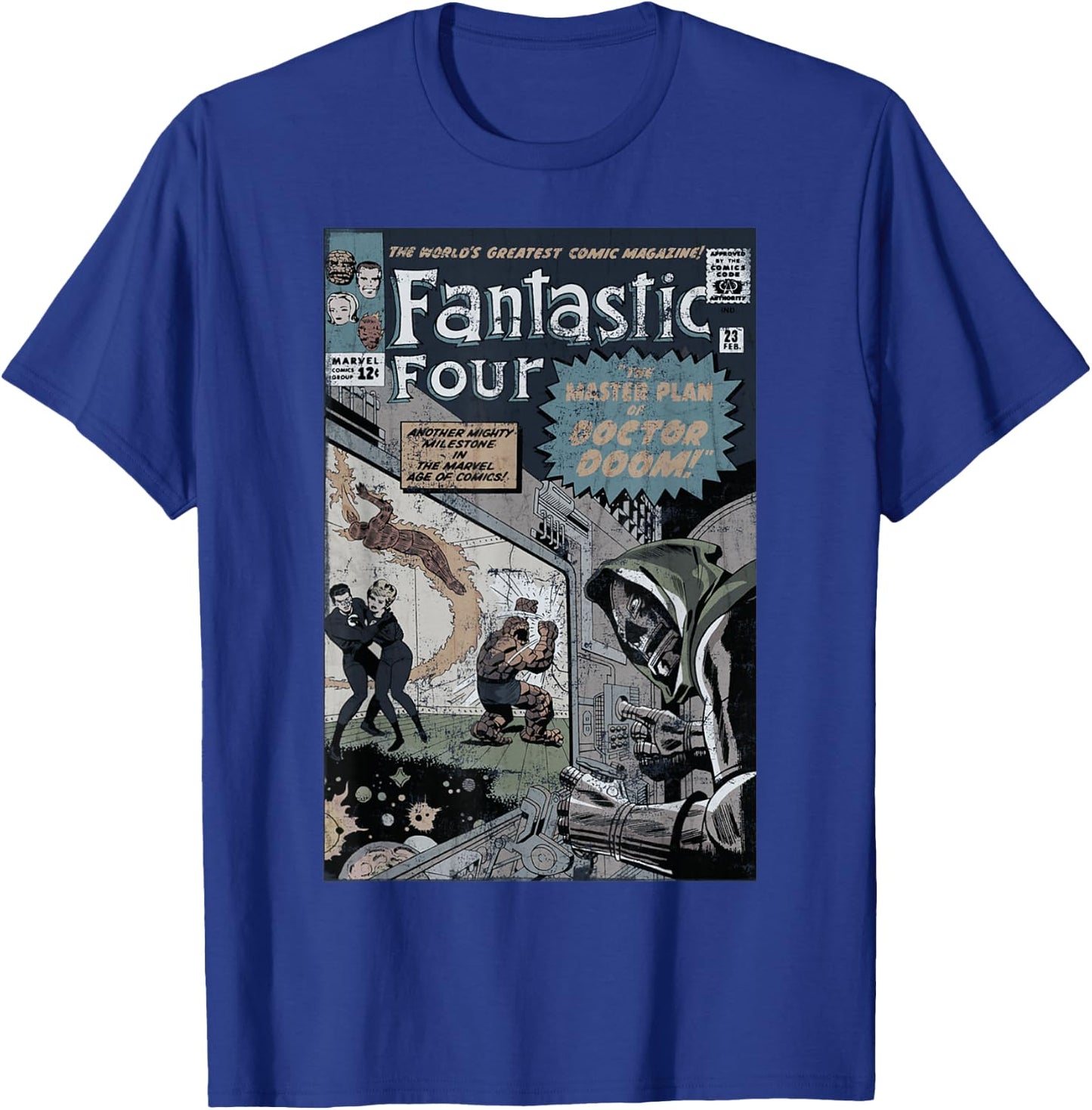 Marvel Fantastic Four The Master Plan of Doctor Doom Retro T-Shirt - T-Shirt | Royal