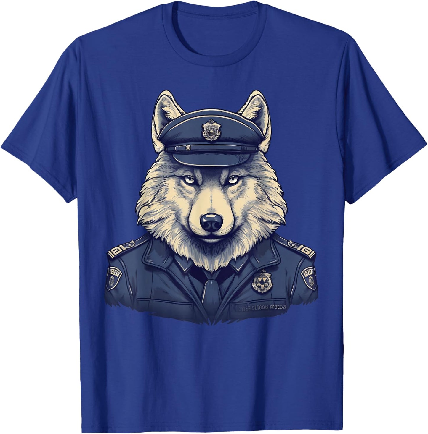 Police Officer Wolf Cop on Police Wolf T-Shirt - T-Shirt | Royal