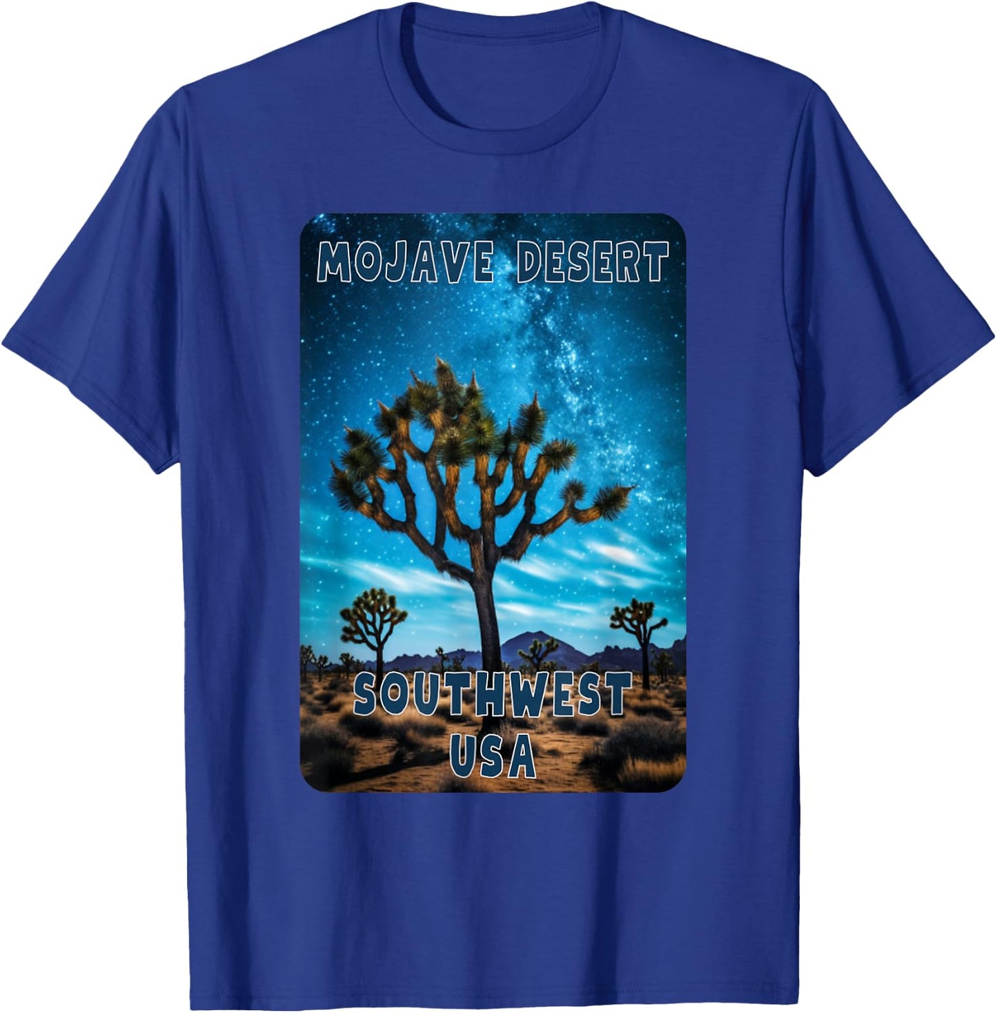 Mojave Desert Joshua Tree Stars T-Shirt - T-Shirt | Royal