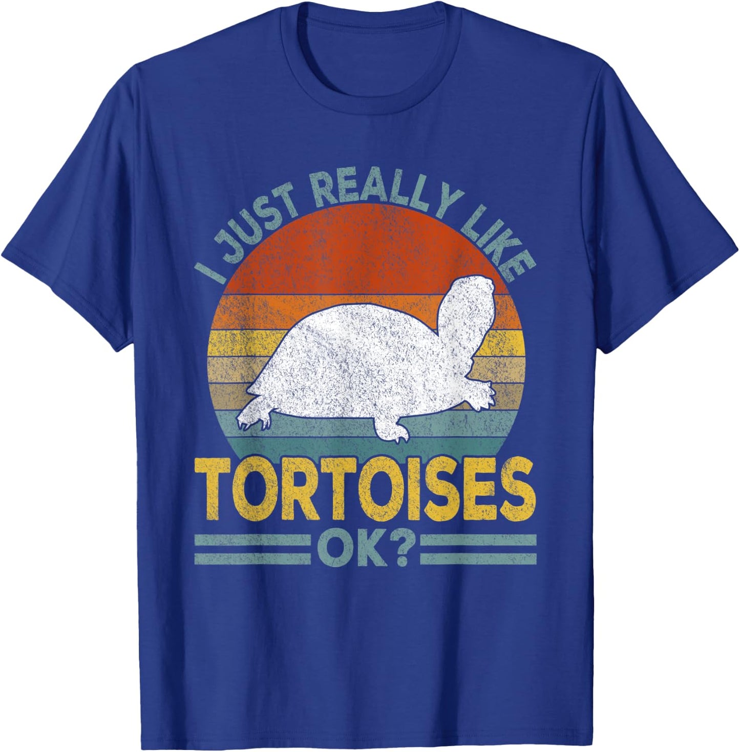 I Just Really Like Tortoises Turtle Funny Tortoise Retro T-Shirt - T-Shirt | Royal