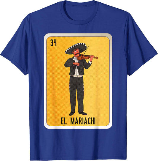 El Mariachi Mexican Slang Chicano Bingo Cards T-Shirt - T-Shirt | Royal