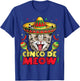 Cinco de Meow Mayo Cat Sombrero Kids Girls Boys Kitty Kitten T-Shirt - T-Shirt | Royal