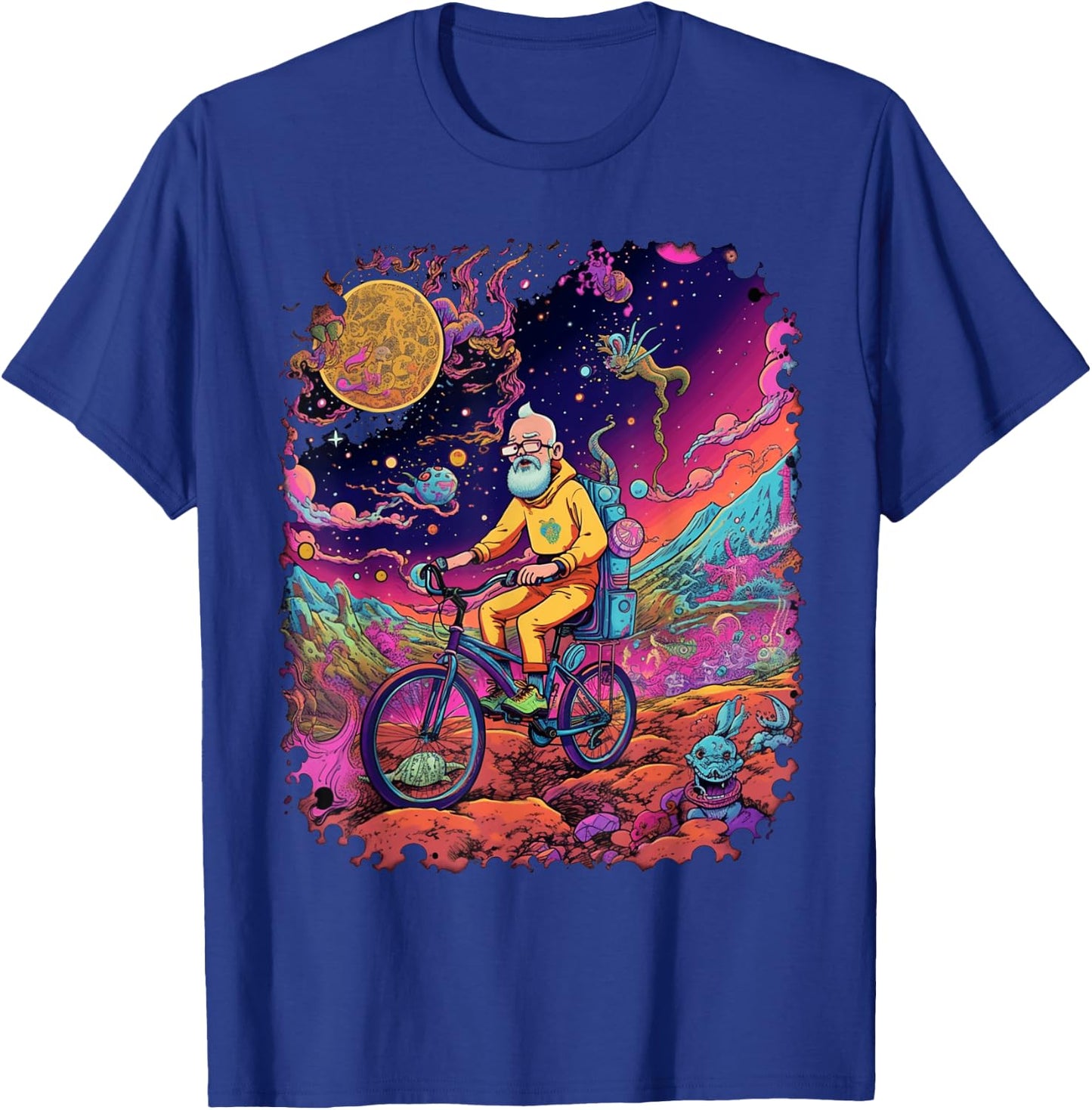 Bicycle Day Hofmann Trip | Psychedelic Comic Style Hippie T-Shirt - T-Shirt | Royal