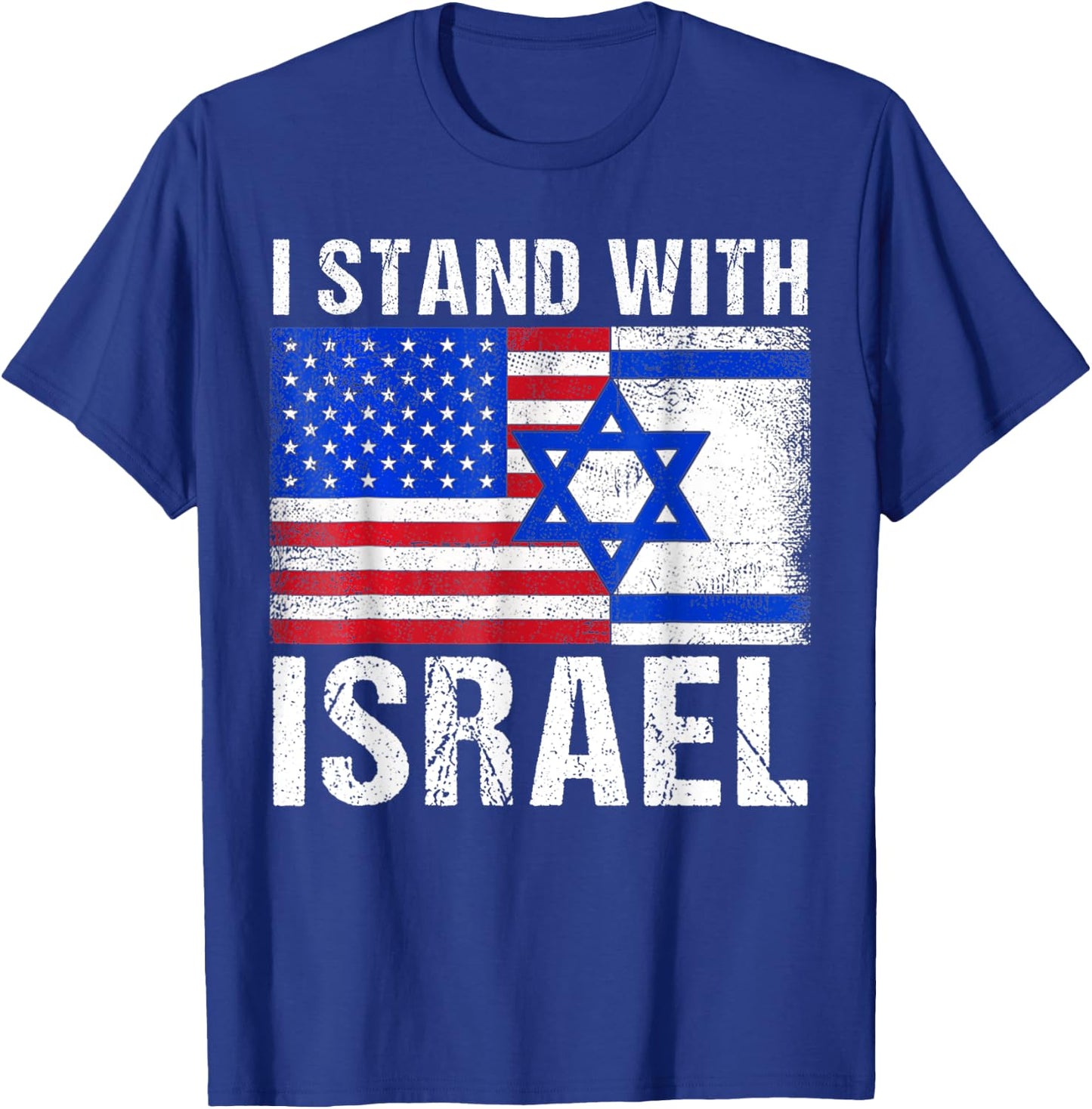 Support Israel I Stand With Israel Israeli Flag T-Shirt - T-Shirt | Royal