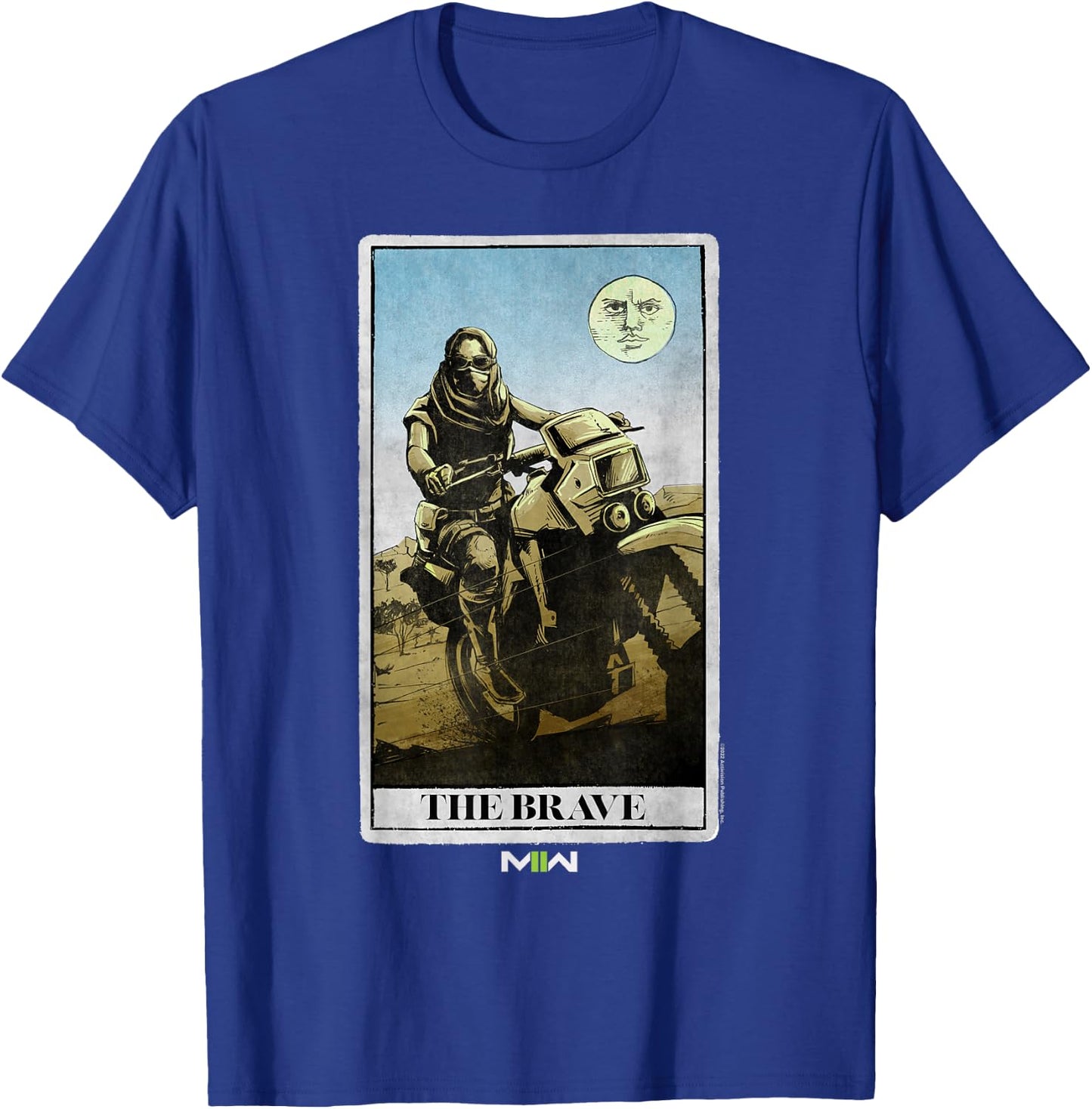 Call of Duty: Modern Warfare 2 The Brave Desert Bike Card T-Shirt - T-Shirt | Royal