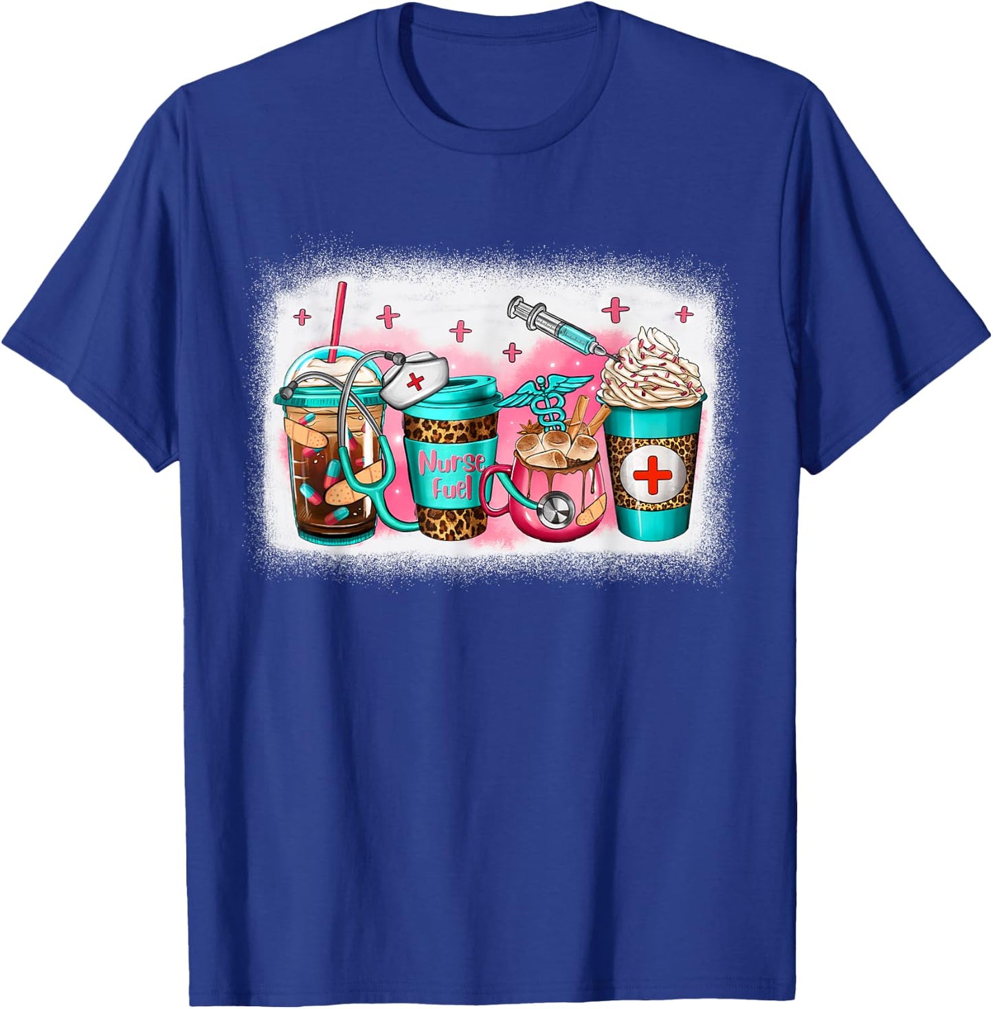 Women Nurse Fuel Coffee Cups, Funny Nurse Life RN Nursing T-Shirt - T-Shirt | Royal