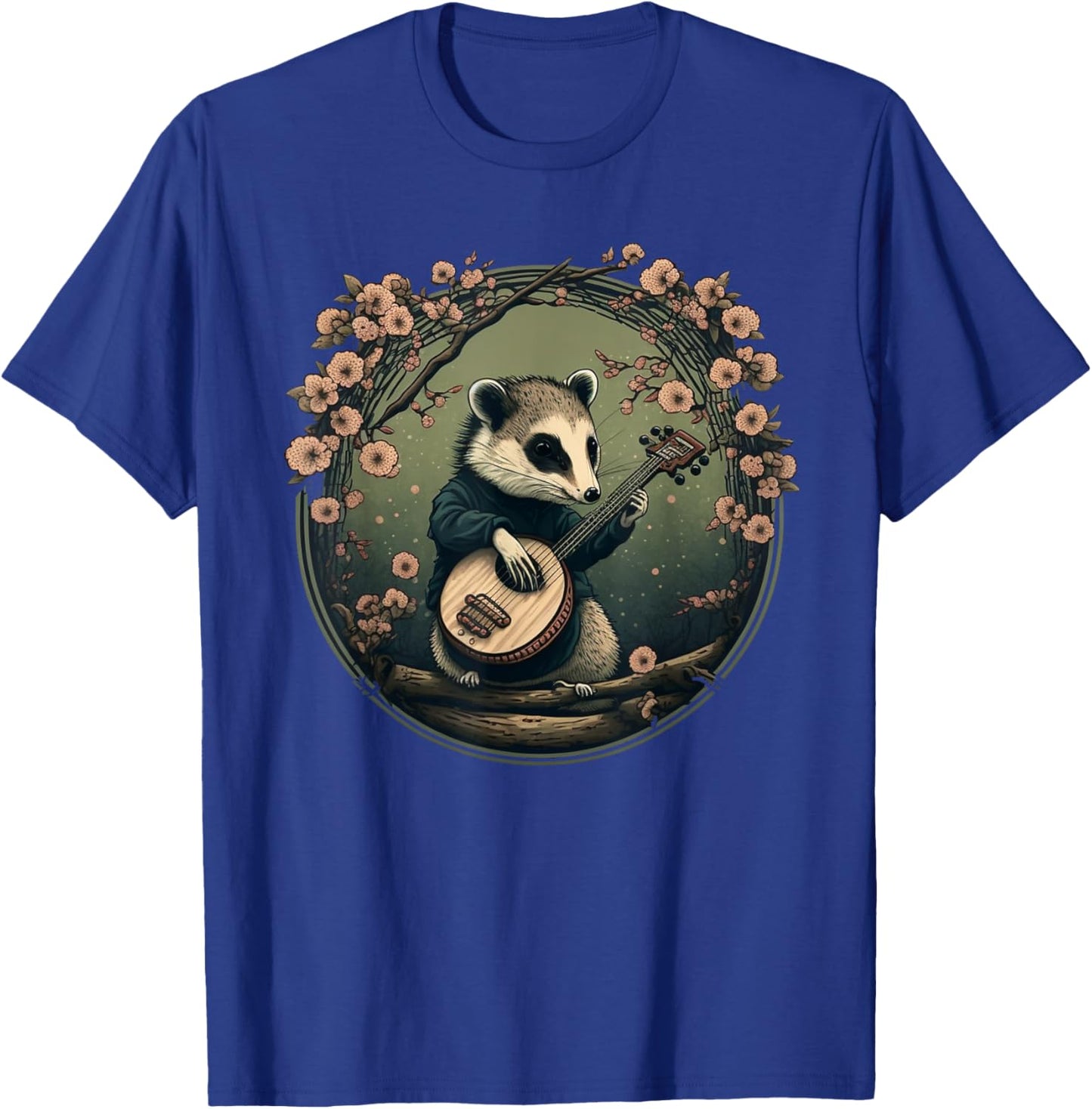 Funny Opossum Possum Playing the Banjo T-Shirt - T-Shirt | Royal