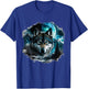 Grey Wolf Hunting Ground Icy Moon Forest Galaxy T-Shirt - T-Shirt | Royal