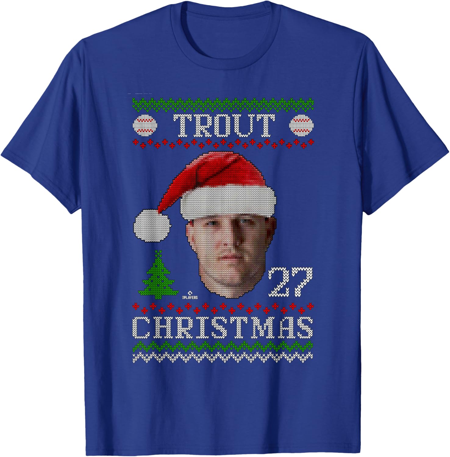 Mike Trout Los Angeles Baseball Christmas Sweater MLBPA T-Shirt - T-Shirt | Royal
