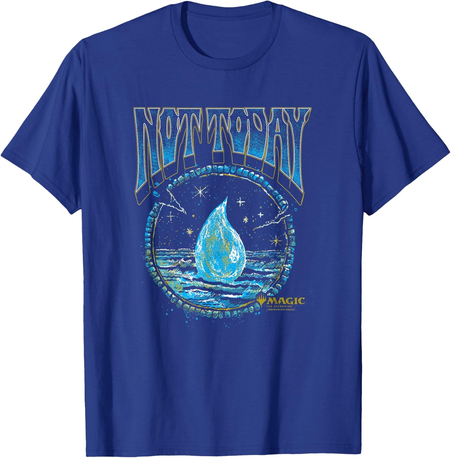 Magic: The Gathering Not Today Blue Mana Artistic Portrait T-Shirt - T-Shirt | Royal