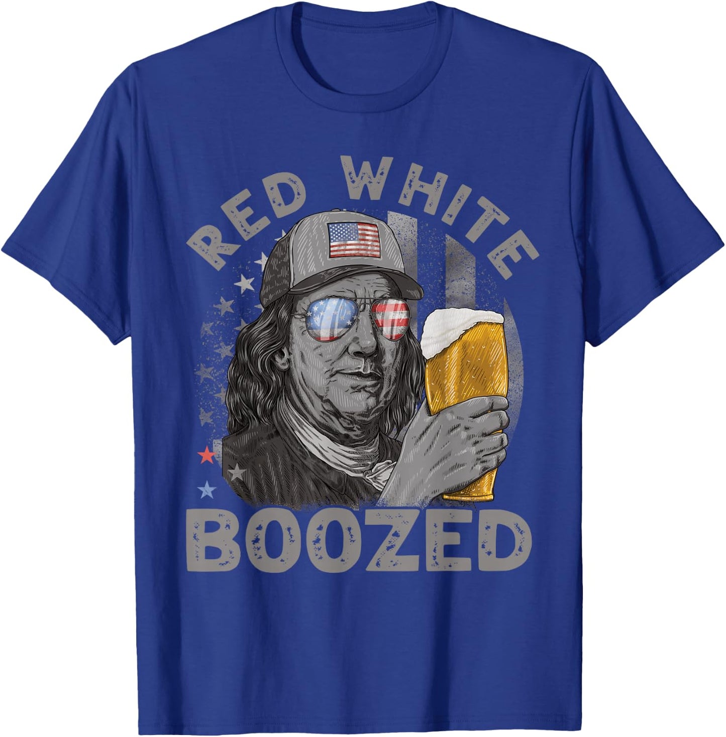 Red White Boozed Franklin Beer 4th of July T-Shirt - T-Shirt | Royal
