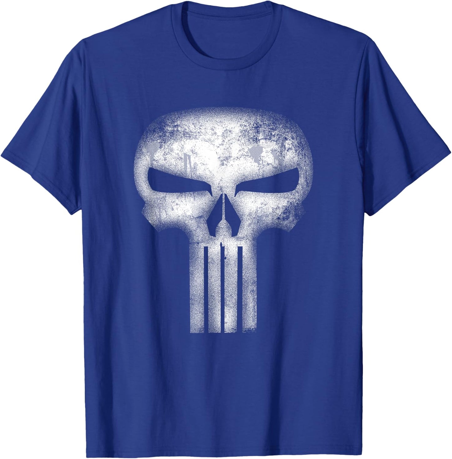 Marvel Comics Retro Classic The Punisher White Skull Logo T-Shirt - T-Shirt | Royal