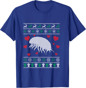 Christmas Isopod Ugly Sweater Winter Rollie Pollie T-Shirt - T-Shirt | Royal