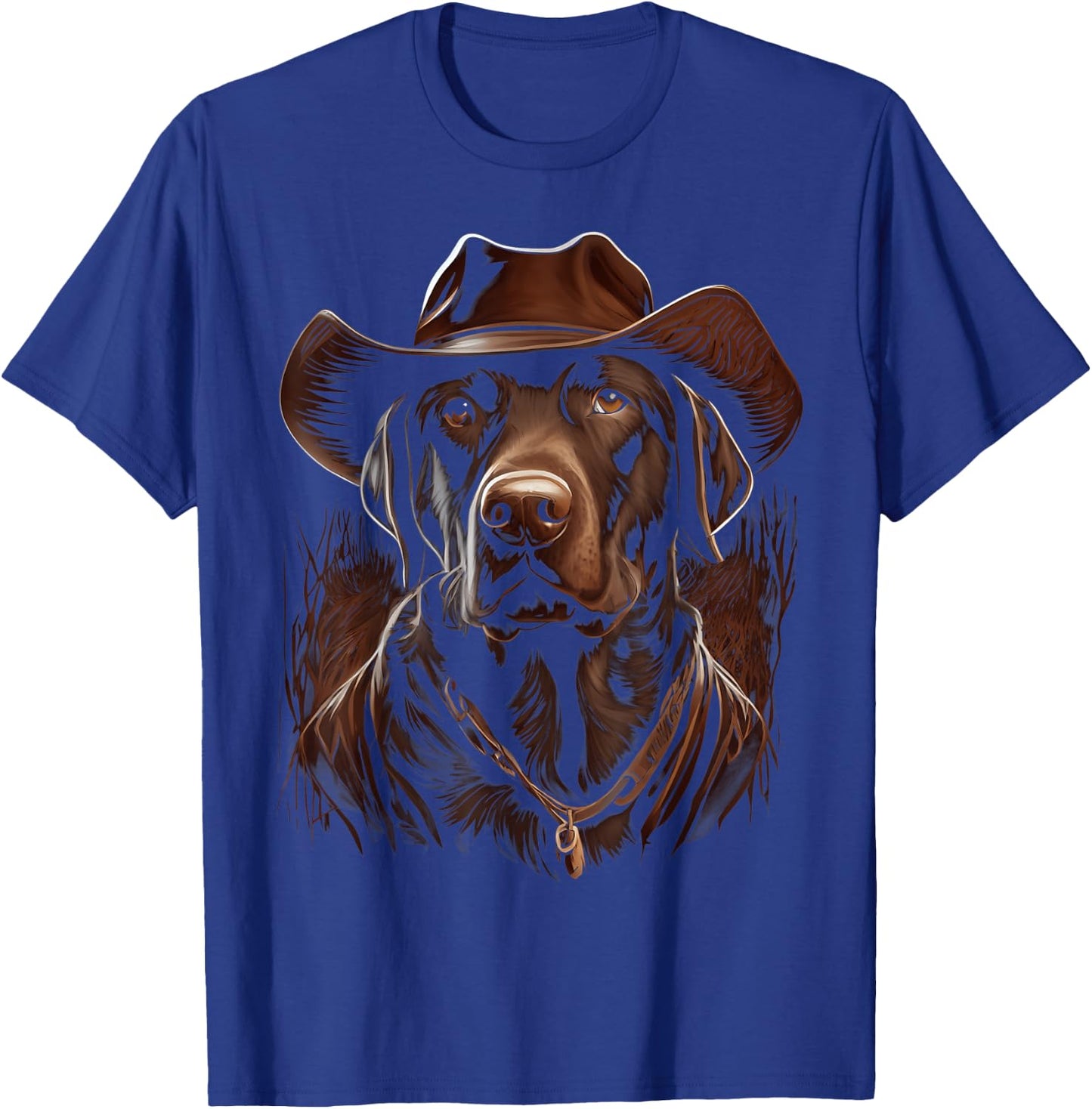 Cowboy Labrador Retriever Graphic Women Boys Girls T-Shirt - T-Shirt | Royal